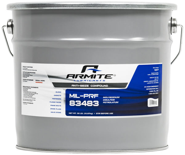 Armite MIL-PRF-83483E Gray Molybdenum Disulfide Petrolatum Anti-Seize Compound - 35 lb Pail