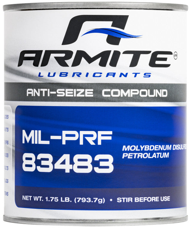 Armite MIL-PRF-83483E Gray Molybdenum Disulfide Petrolatum Anti-Seize Compound - 1.75 lb Can
