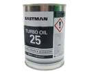 Clear Eastman Turbo Oil 25 quart can aviation lubricant.