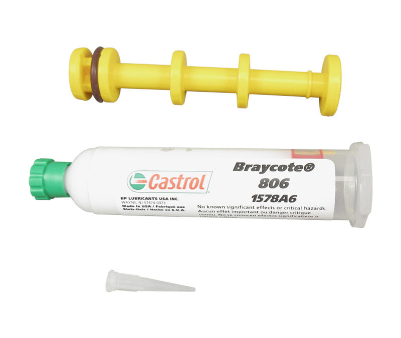 Castrol® Braycote™ 806 White MIL-PRF-27617G Type III Spec High Vacuum Grease - 2oz Syringe