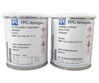 PPG DeSoto CA7870 Black BMS 10-21 Type IV Spec Anti-Static Carbon Filled Epoxy Coating - 1:1 Quart Kit