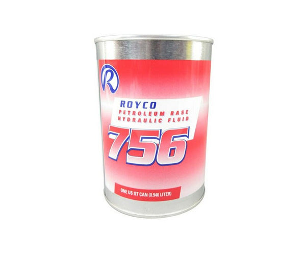 ROYCO® 756 Red MIL-PRF-5606H Amend. 3 Spec Mineral Oil Based Aircraft Hydraulic Fluid - Quart Can