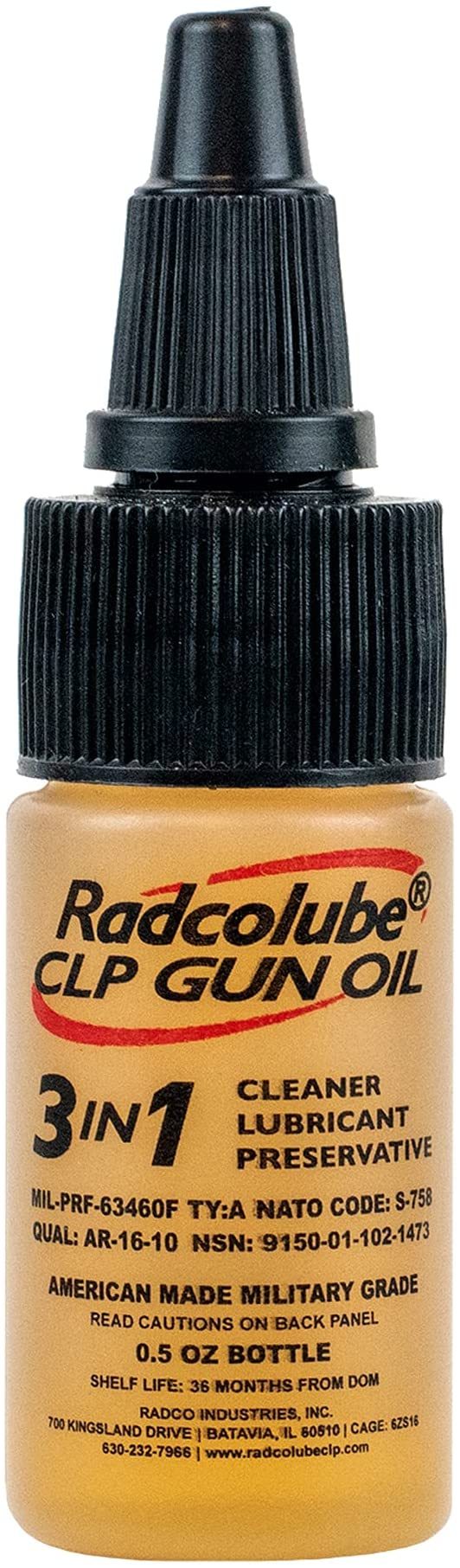 RADCOLUBE® CLP Transparent MIL-PRF-63460E Spec 3-in-1 Gun Oil - 1/2 Bottle