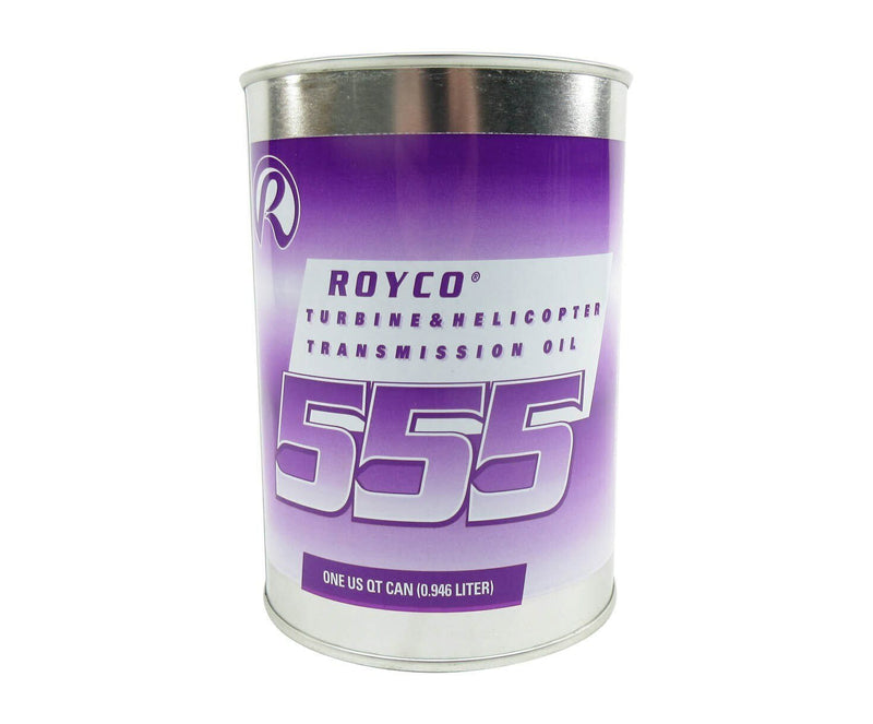 ROYCO® 555 Amber DOD-PRF-85734 Spec Synthetic Helicopter Transmission & Turbine Engine Oil - Quart Can